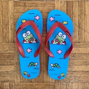 NWOT Sanrio Keroppi Flip Flops sz S / 6